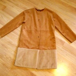 Zara faux suede coat